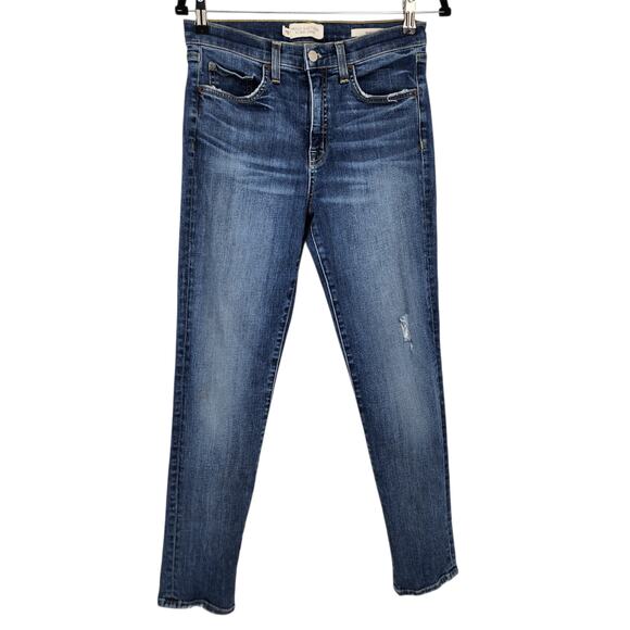 Nili Lotan Denim - Nili Lotan Classic Medium Wash Distressed Mid Rise Stretch Skinny Jeans Size 28